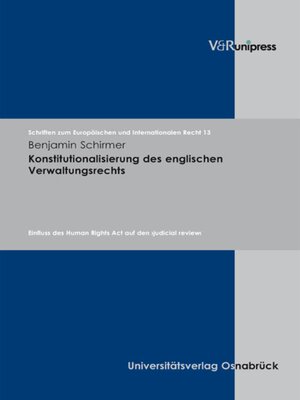 cover image of Konstitutionalisierung des englischen Verwaltungsrechts